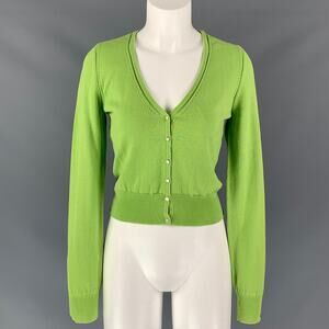 LENA HOSCHEK Size XS Chartreuse Cardigan